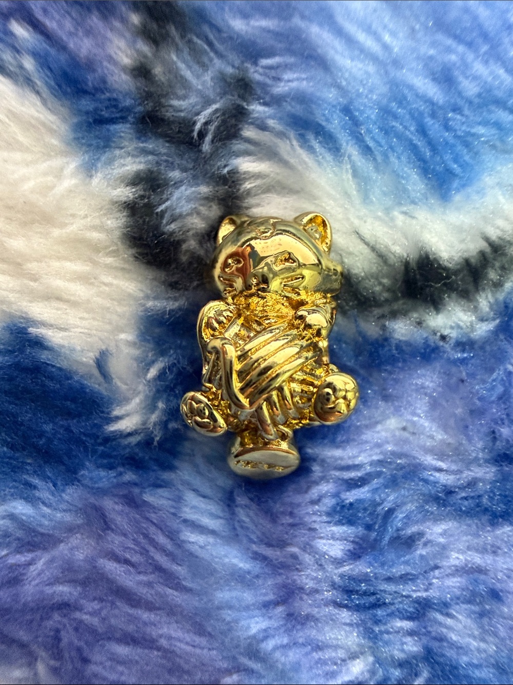 Gold Plated Kitten Charm - Women Accessories